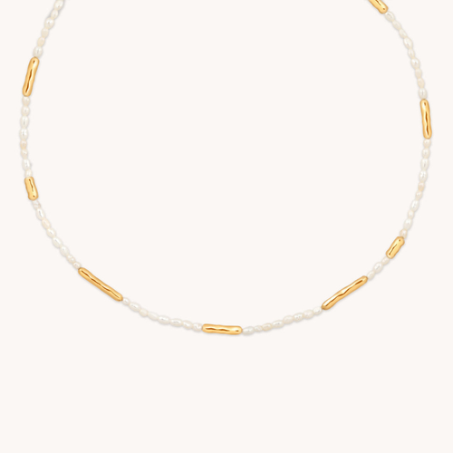 Collier à Perles d’Eau Douce et Barres Accent pour Femme