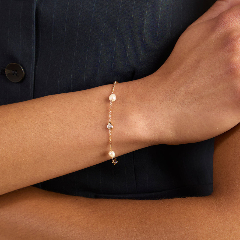 Bracelet à Perles et Accents de Cristaux pour Femme