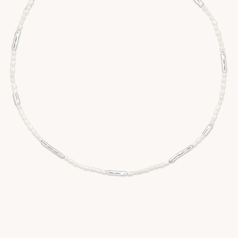 Collier à Perles d’Eau Douce et Barres Accent pour Femme