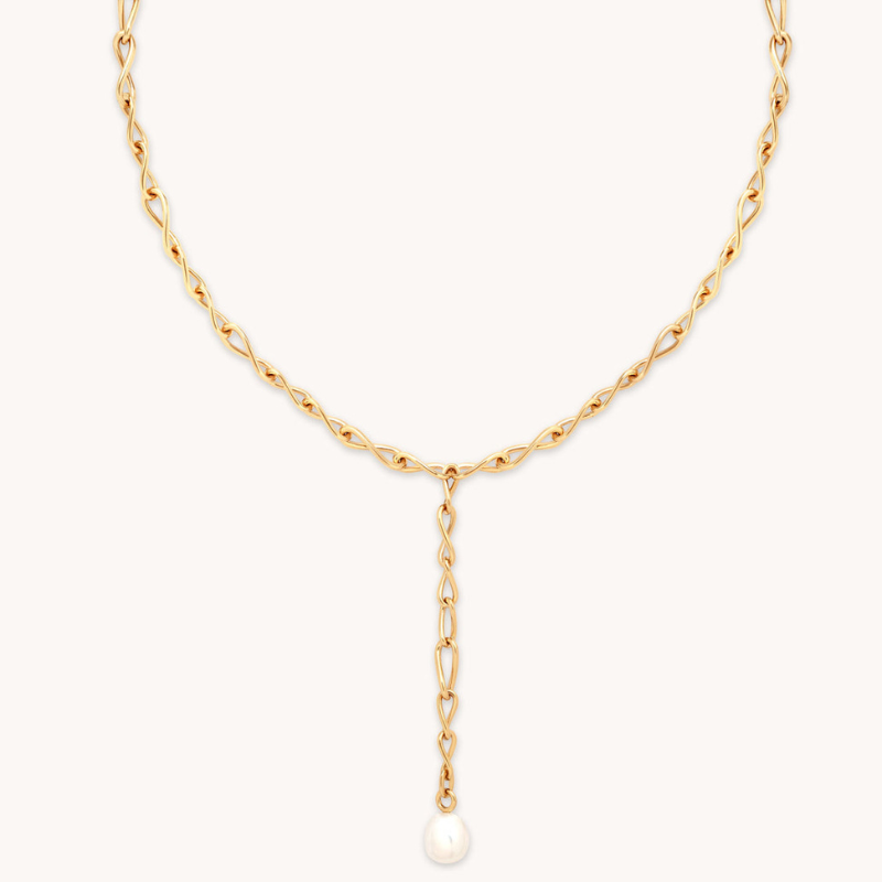 Collier Lariat Infini à Perle pour Femme