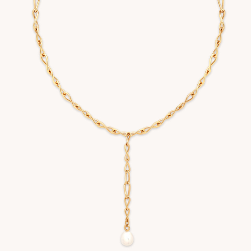 Collier Lariat Infini à Perle pour Femme