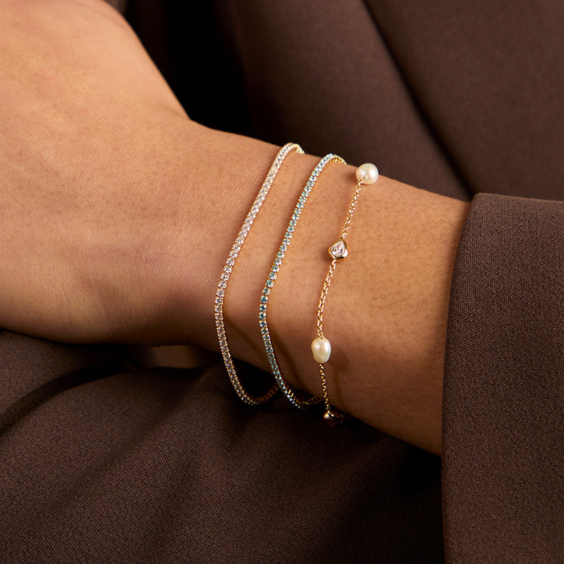 Bracelet à Perles et Accents de Cristaux pour Femme