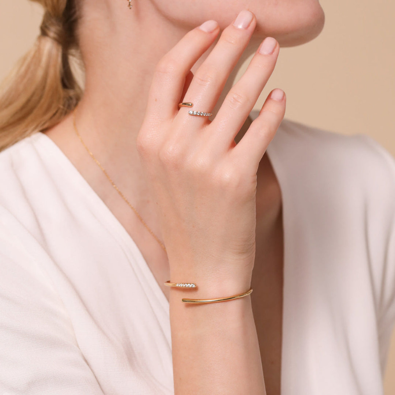 Jonc Fin à Accents de Cristaux pour Femme