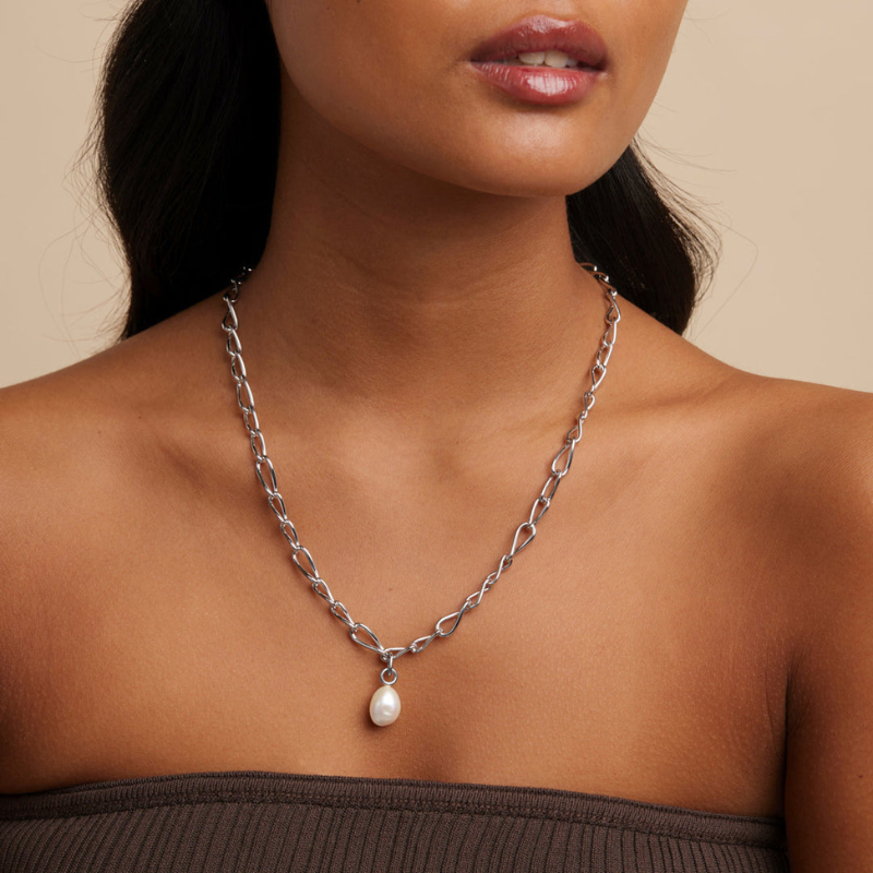Collier Lariat Infini à Perle pour Femme
