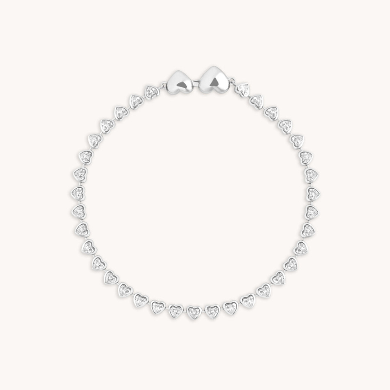 Bracelet Tennis Cœur Élégant pour Femme