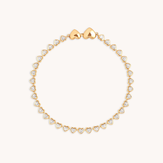 Bracelet Tennis Cœur Élégant pour Femme