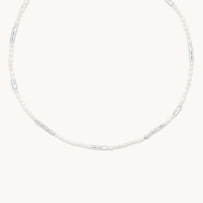 Collier à Perles d’Eau Douce et Barres Accent pour Femme