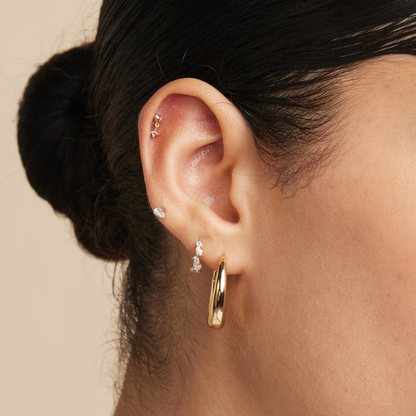 Boucles d’Oreilles Créoles à Cristaux Goutte pour Femme