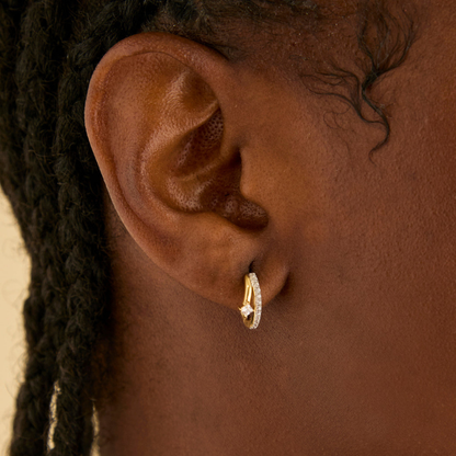 Boucles d’Oreilles Créoles Élégantes à Cristaux pour Femme