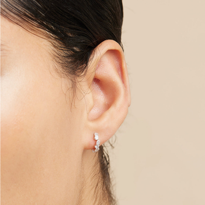 Boucles d’Oreilles Créoles à Cristaux Goutte pour Femme