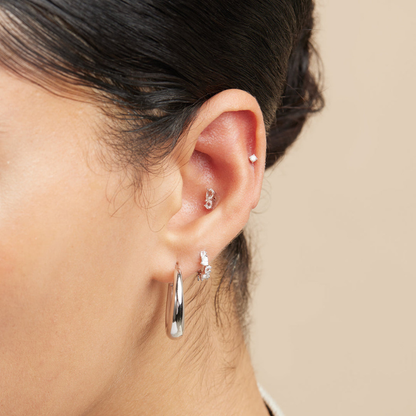 Boucles d’Oreilles Créoles à Cristaux Goutte pour Femme