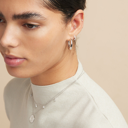 Boucles d’Oreilles Créoles à Cristaux Goutte pour Femme