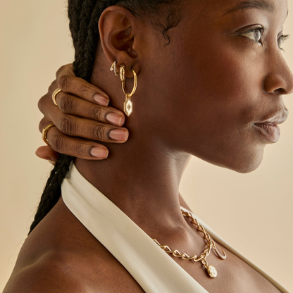 Boucles d’Oreilles Créoles Élégantes à Cristaux pour Femme