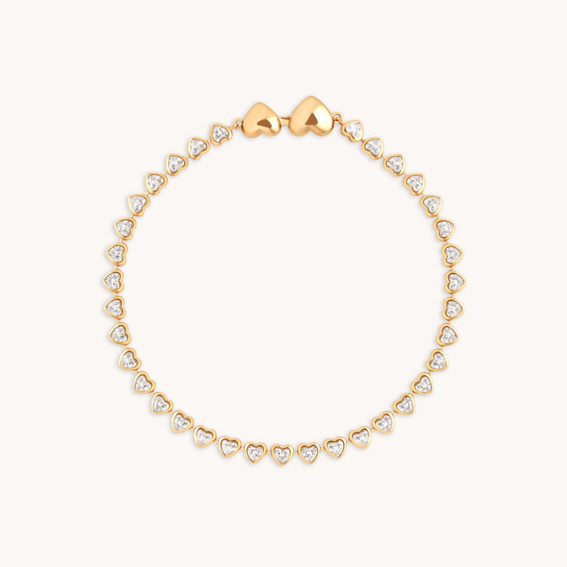 Bracelet Tennis Cœur Élégant pour Femme