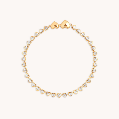Bracelet Tennis Cœur Élégant pour Femme